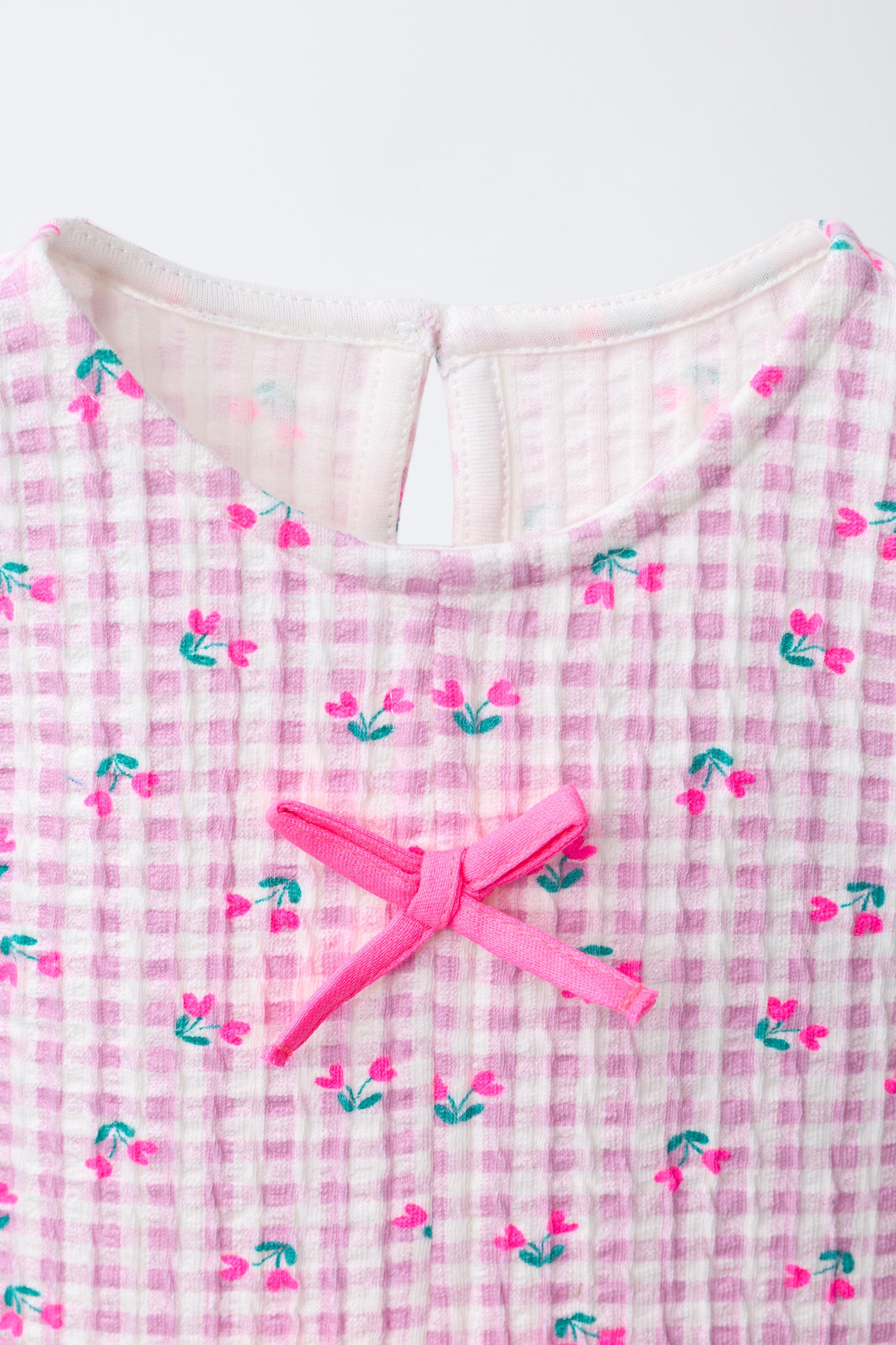 STRIPED HEART PRINT DRESS